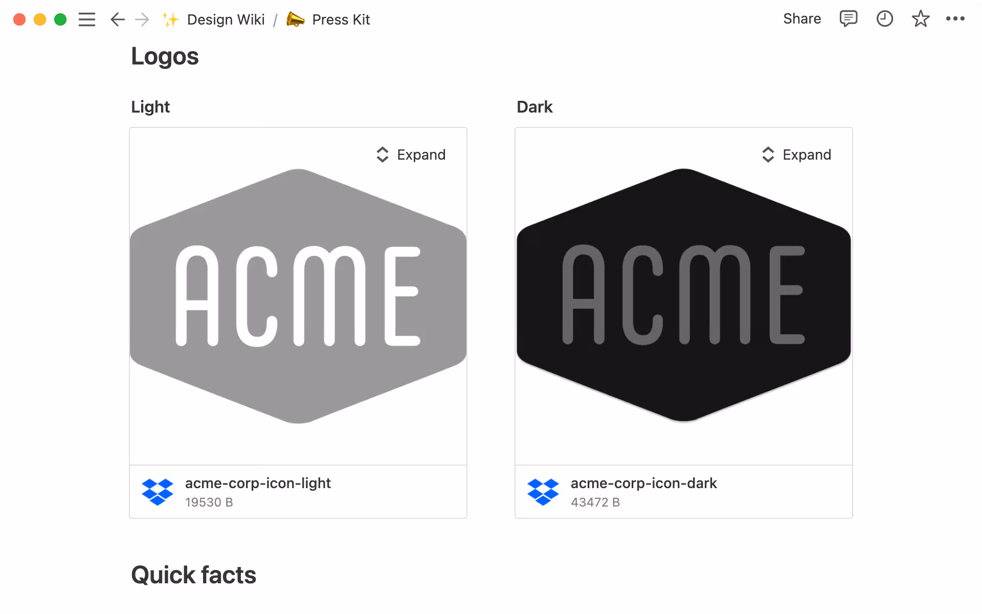 Visual link previews hero