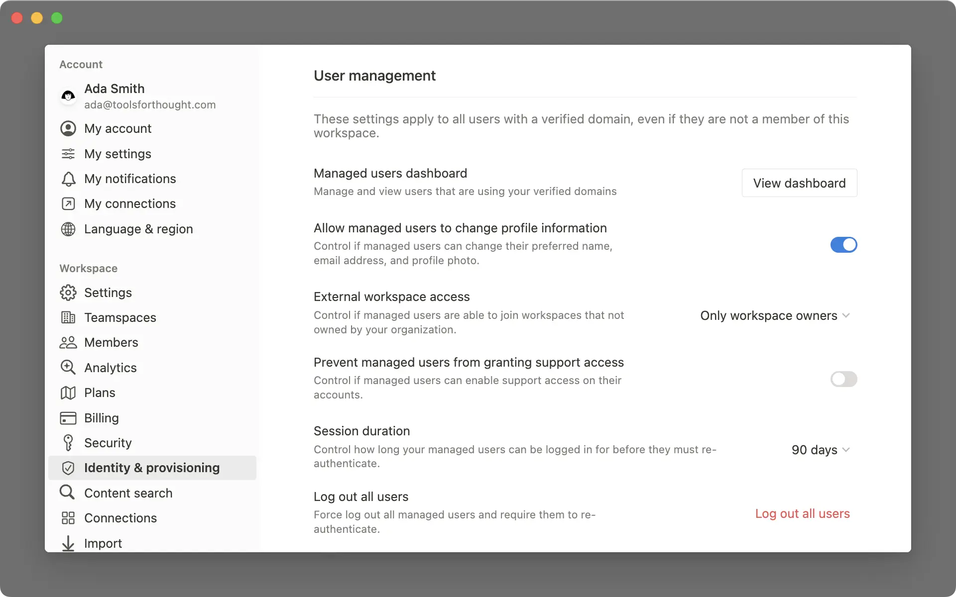 HC: User management