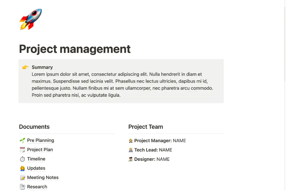 Project management
