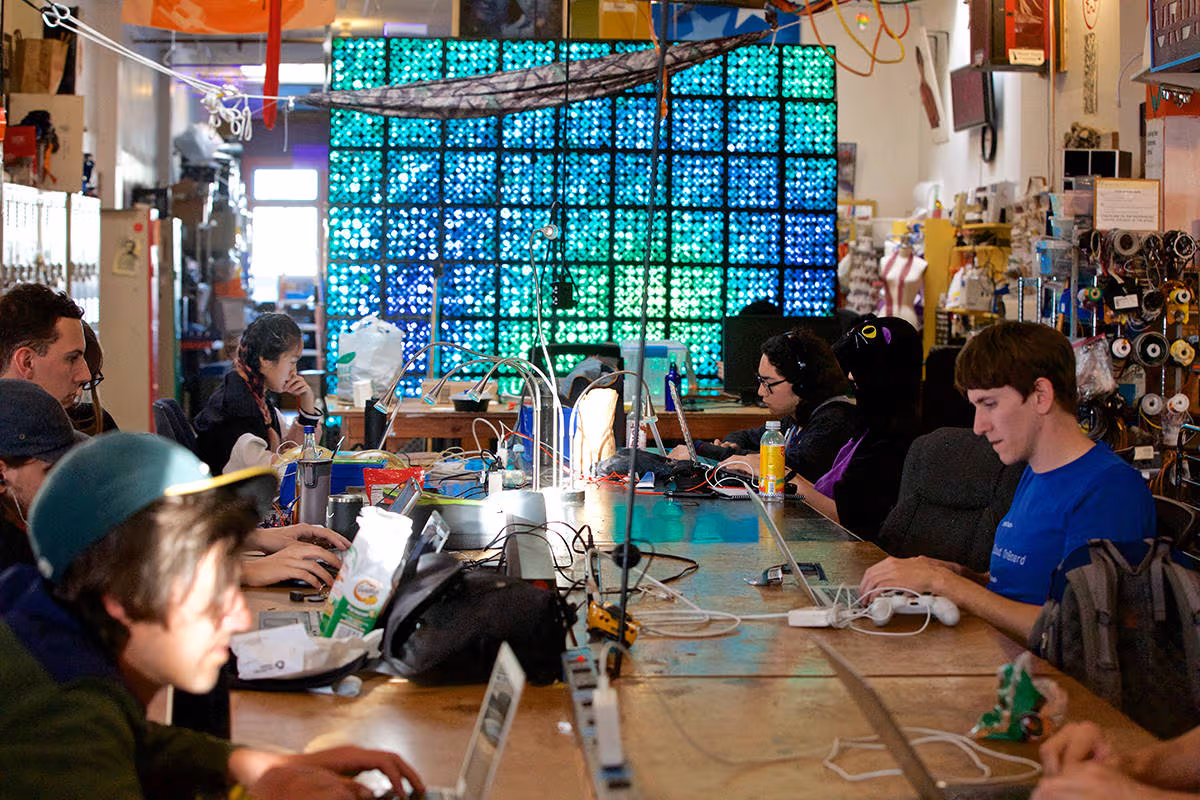 Noisebridge, a hacker collective based in the Mission district of San Francisco. Image from the San Francisco Examiner.