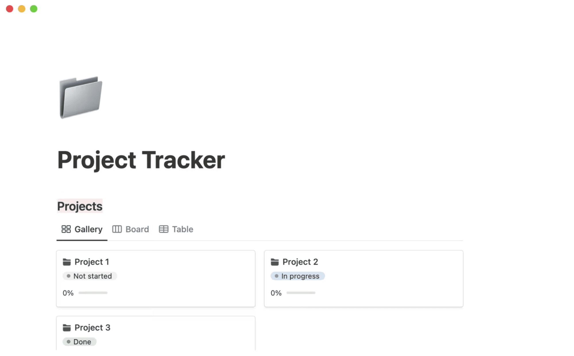 Sharon Joseph's project tracker template in Notion