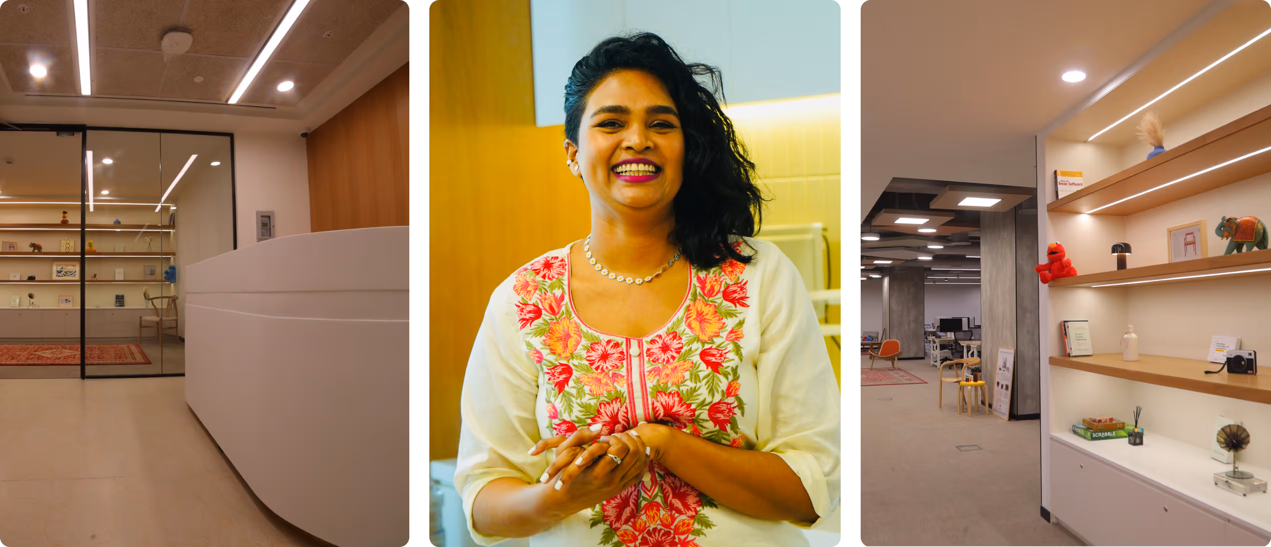 Monica and the bookshelves